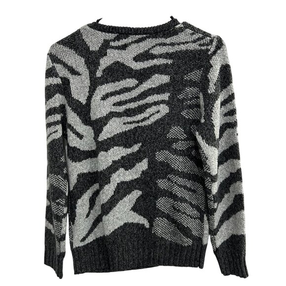 Greige Womens Zebra Print Sweater Crewneck Long Sleeve Size Medium Cozy NWT - Picture 2 of 10
